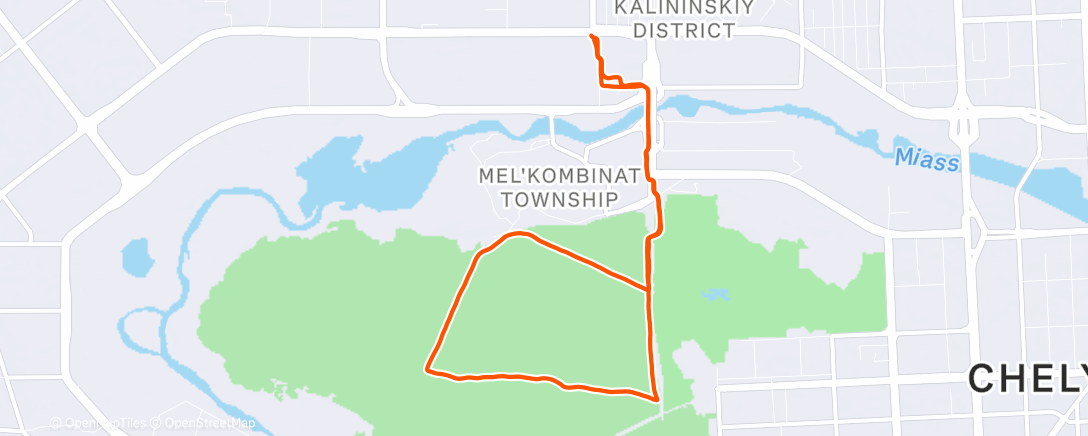 Map of the activity, Evening Run