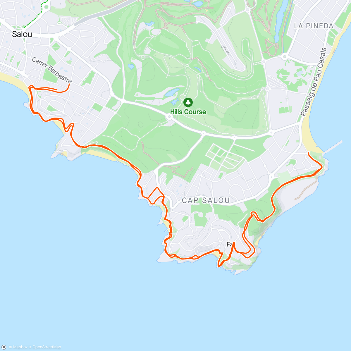 Map of the activity, Cap trail à jeun