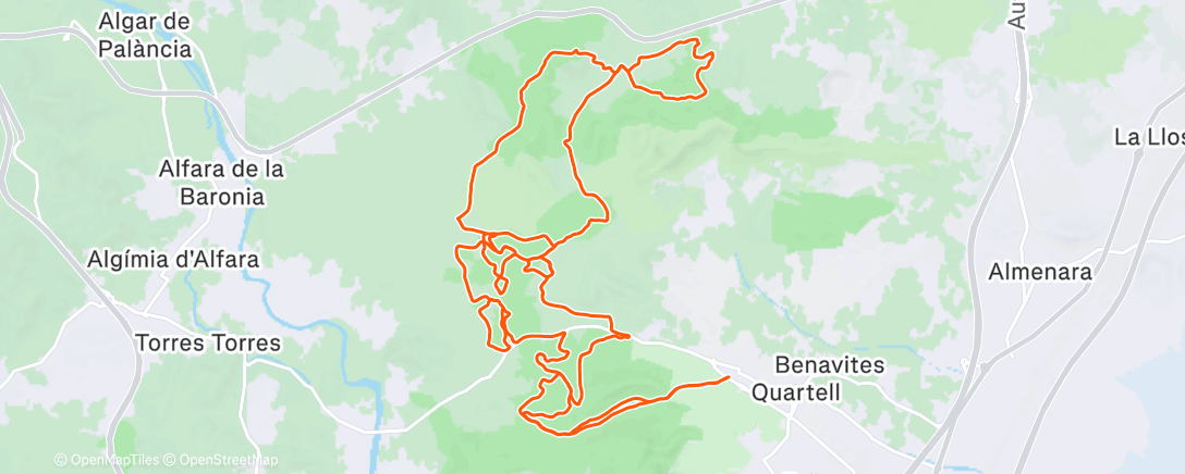 Map of the activity, Bicicleta por la mañana