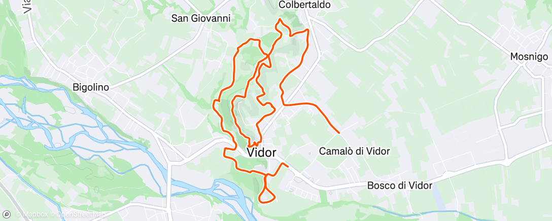 Map of the activity, Prosecco run…walk! 2025