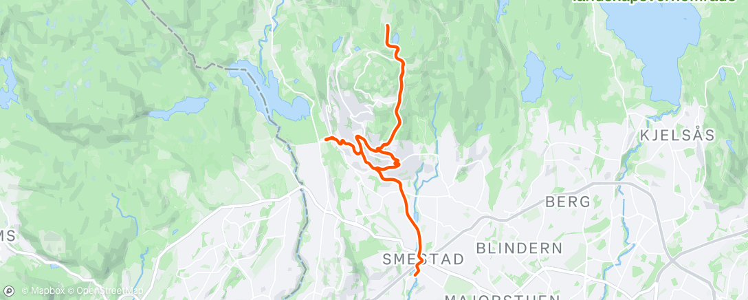 Map of the activity, 3 x Tryvann @ 348W