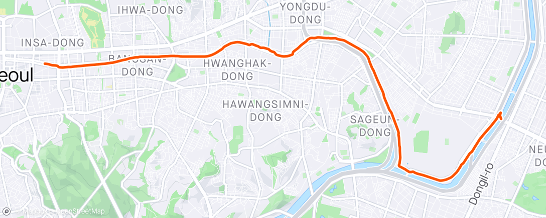 Map of the activity, Evening Run 24051