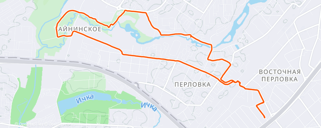 Map of the activity, Полуденный забег