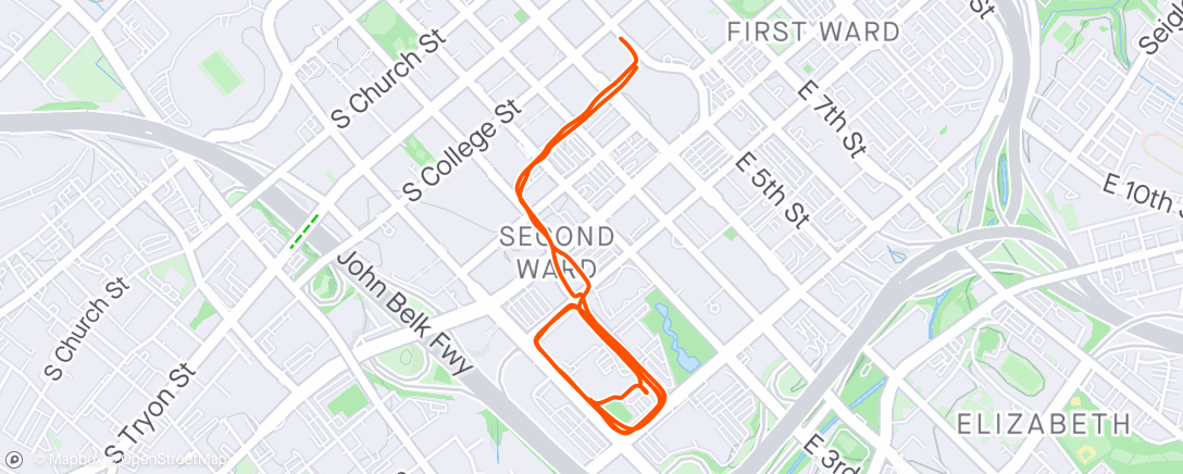Map of the activity, Afternoon walk from the office in Uptown