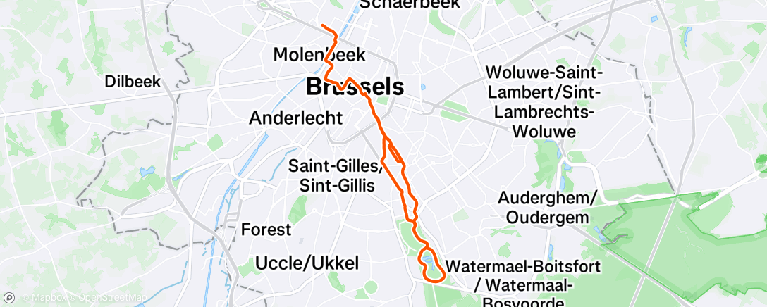 Карта физической активности (Course à pied le matin)