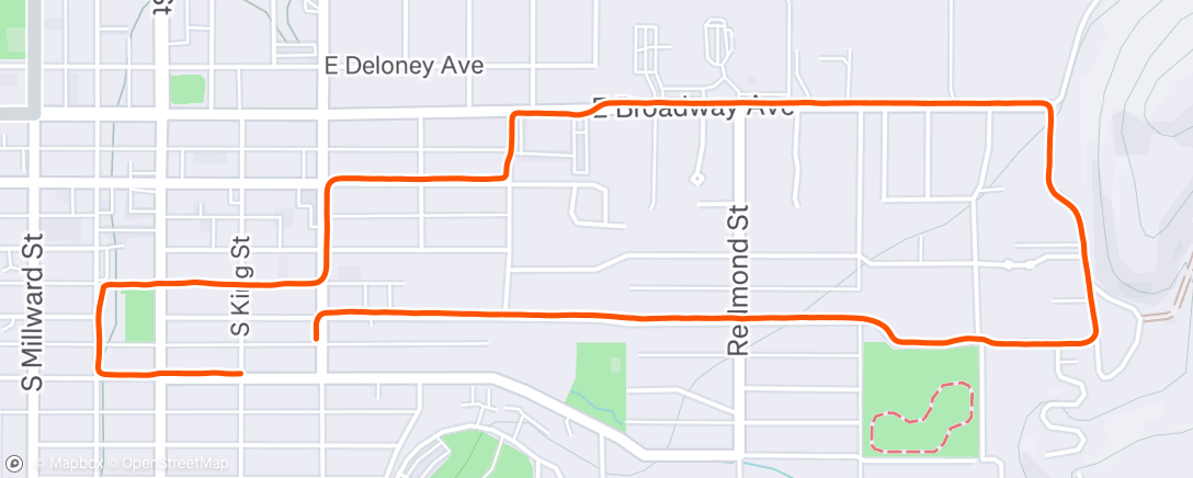 Map of the activity, Afternoon Run