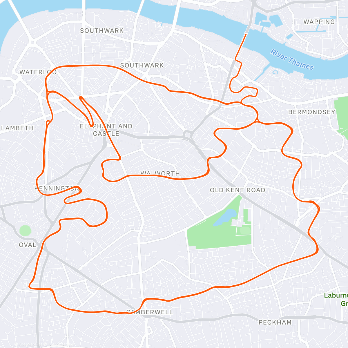 Mappa dell'attività Zwift - Surrey Hills in London