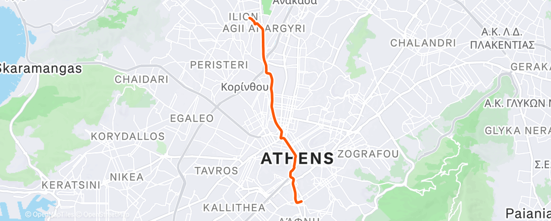 Map of the activity, Ποδηλασία σε εξωτερικό χώρο