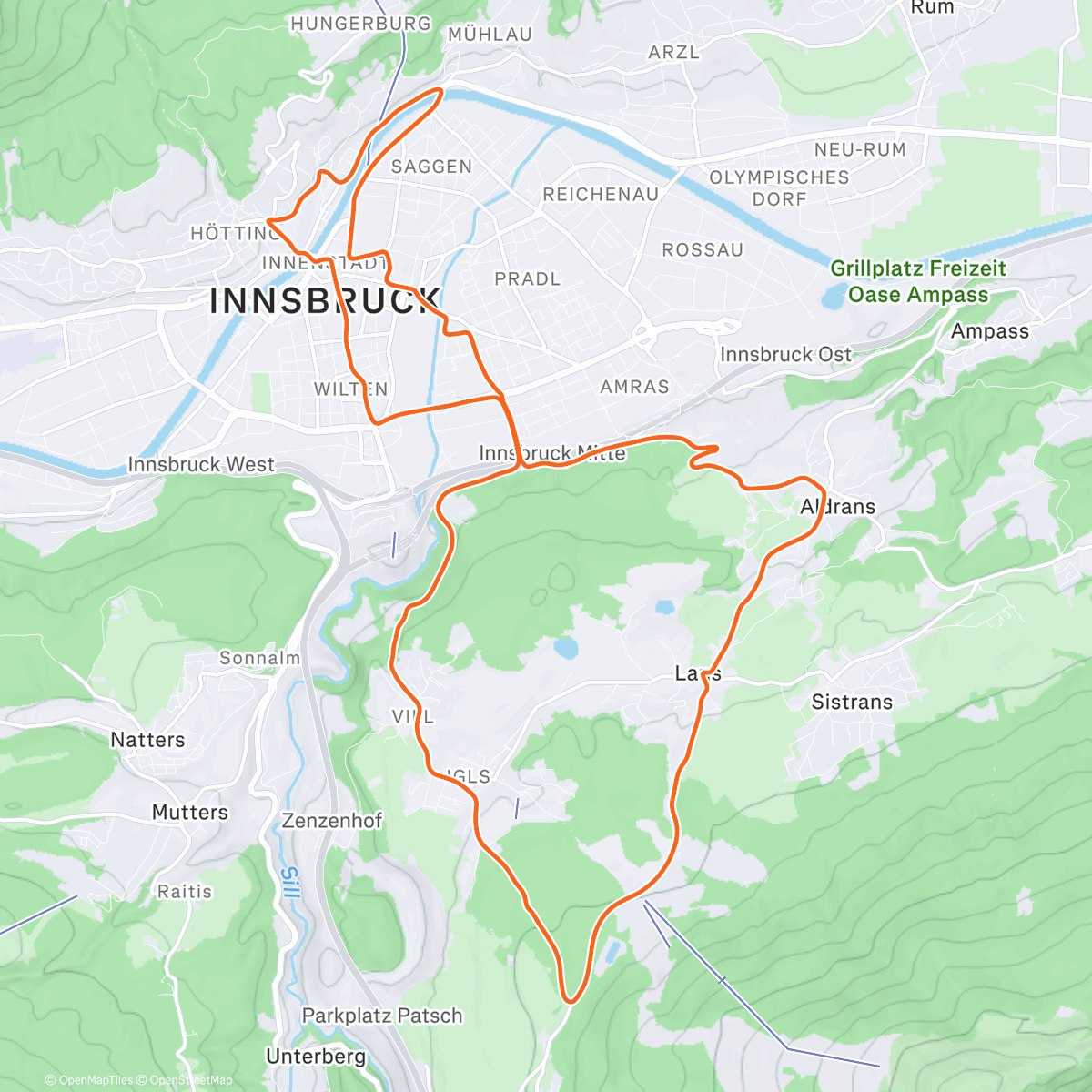 Map of the activity, Zwift - Tempo Climbing #1 on 2018 Worlds Short Lap in Innsbruck