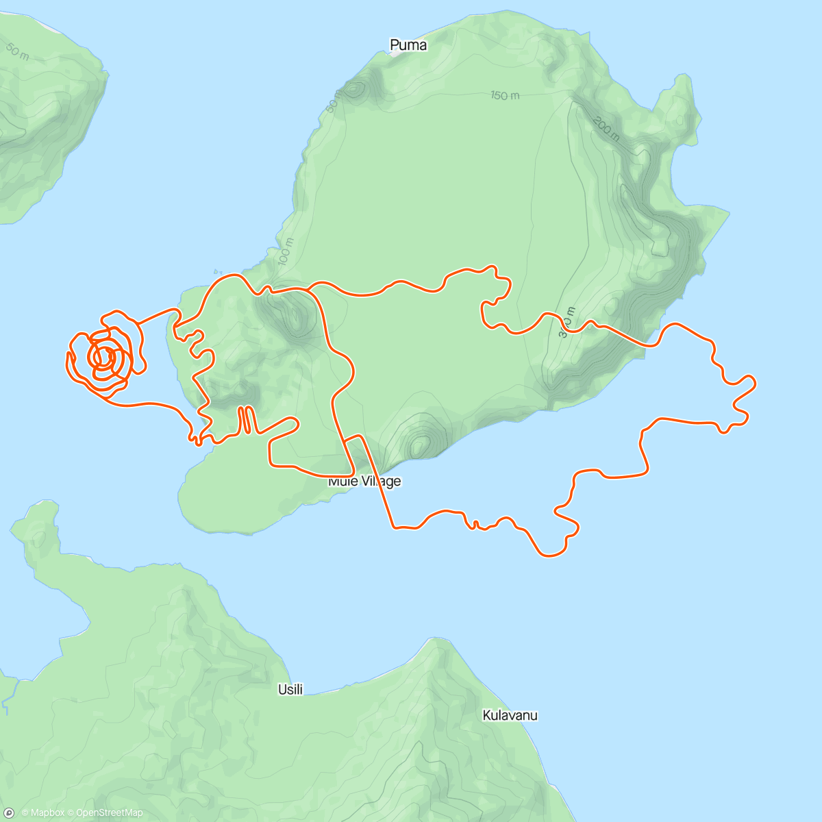 Карта физической активности (Zwift - Spiral into the Volcano in Watopia)