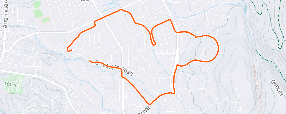 Map of the activity, Afternoon Run