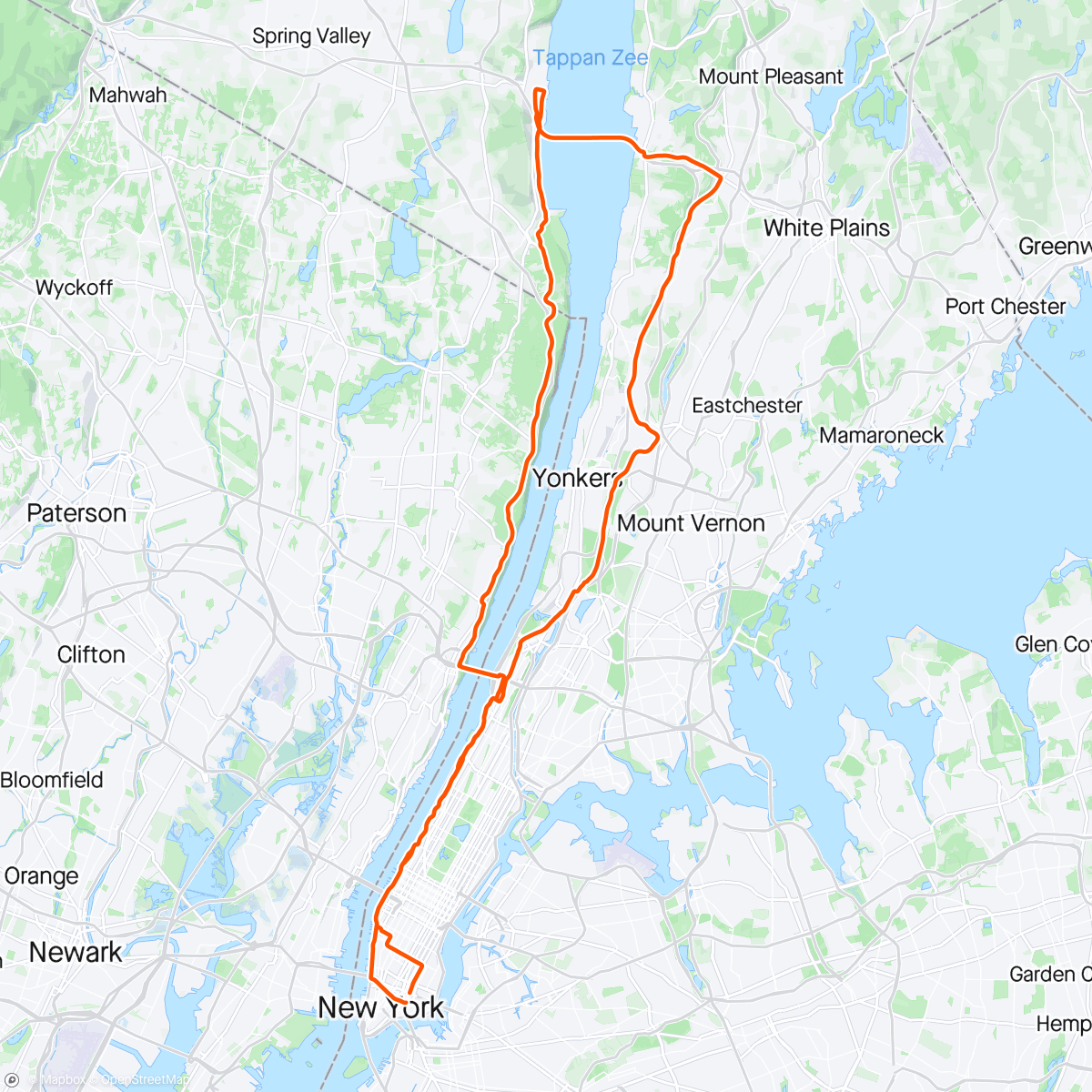 Map of the activity, fun ride!