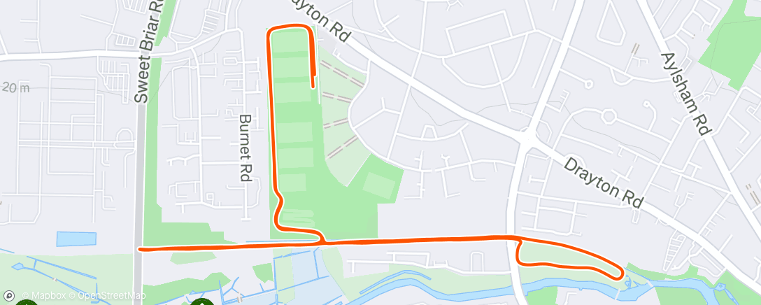 Mappa dell'attività Sloughbottom park run.