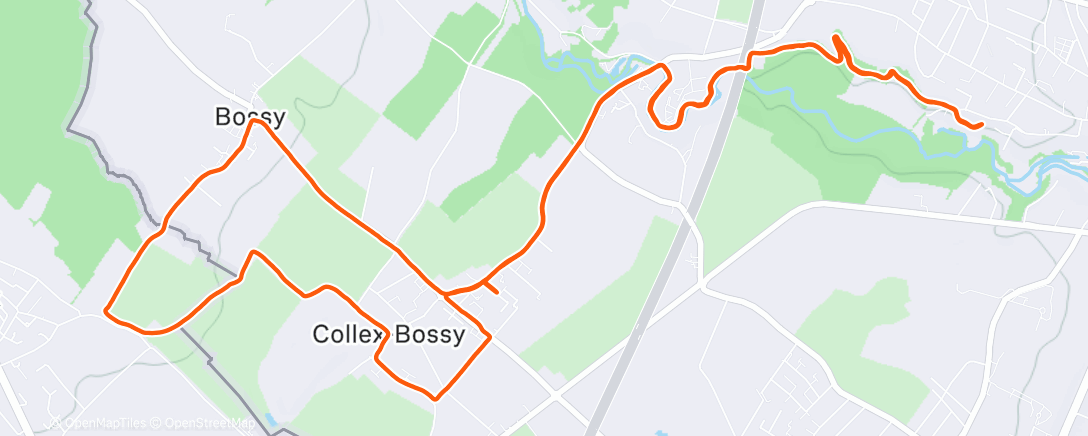 Map of the activity, Genève, Collex mot Versoix ToR och runt Bossy