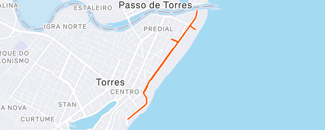 Map of the activity, Corrida ao entardecer
