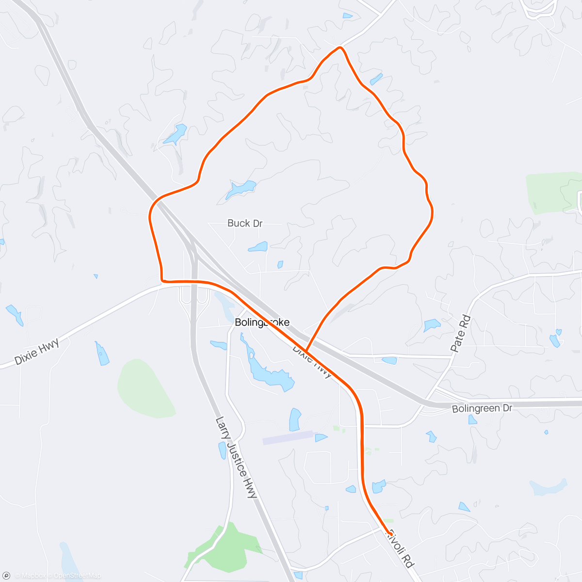 Map of the activity, Warm up ride