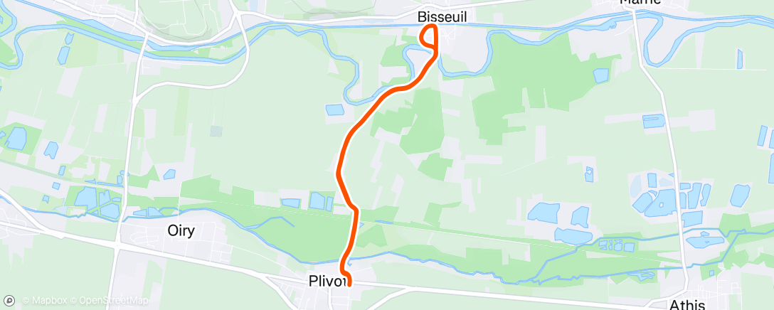 Карта физической активности (Course à pied dans l'après-midi)