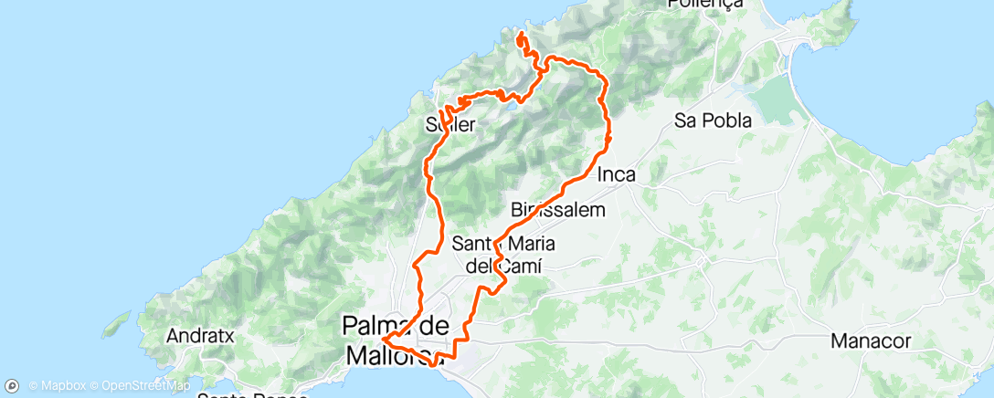 Map of the activity, Mallorca day2  sa 🐍 climb
