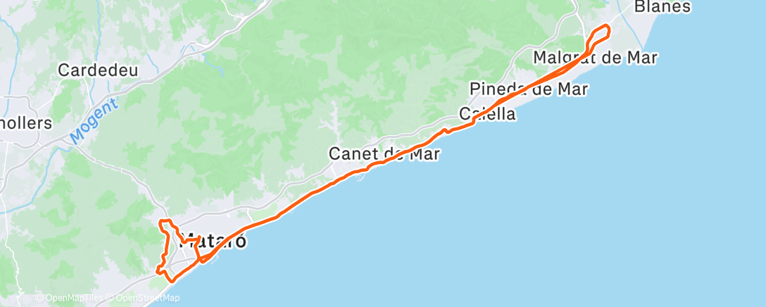 Map of the activity, Bicicleta por la mañana