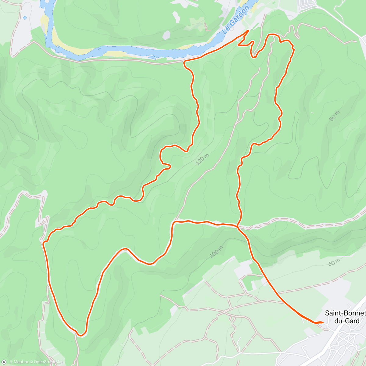 Map of the activity, Trail le matin