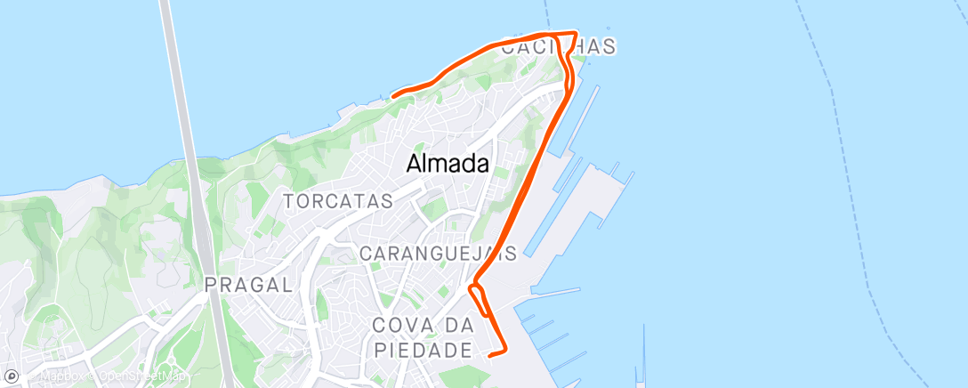 Map of the activity, Corrida da hora do almoço