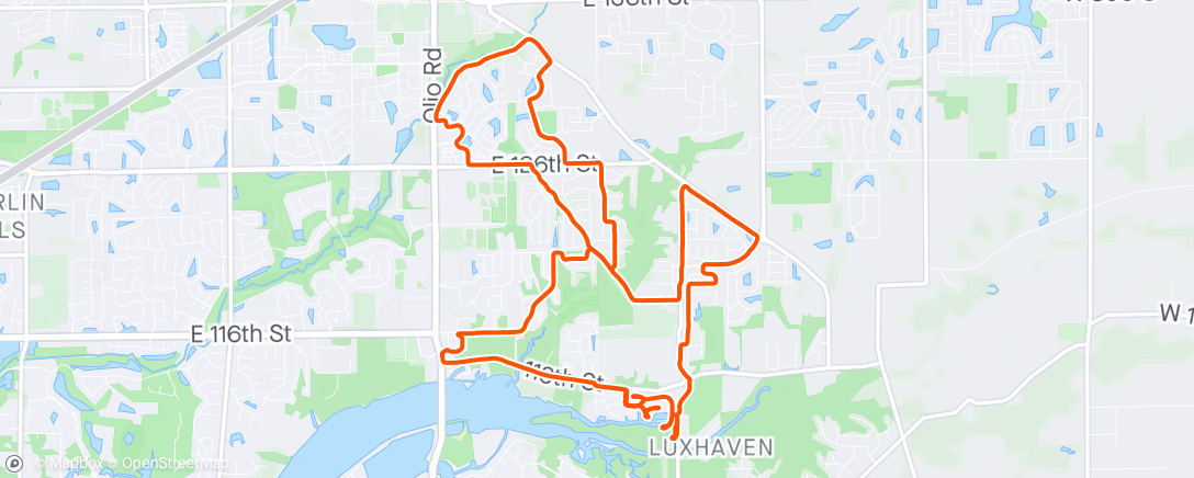 Map of the activity, PM ride