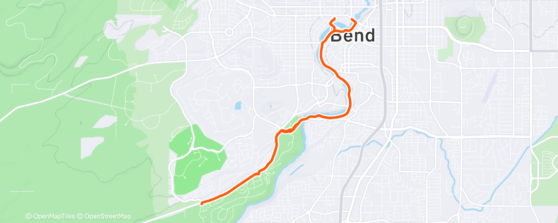 Map of the activity, Afternoon Run