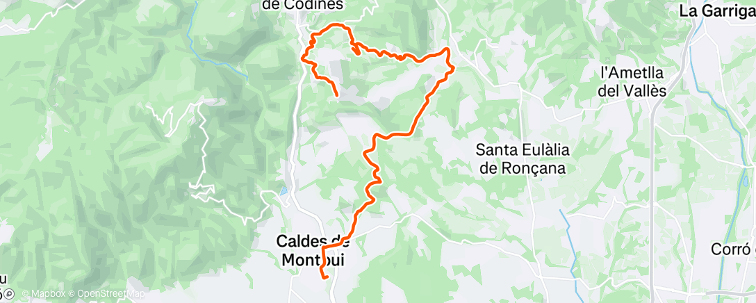 Map of the activity, Bicicleta al anochecer