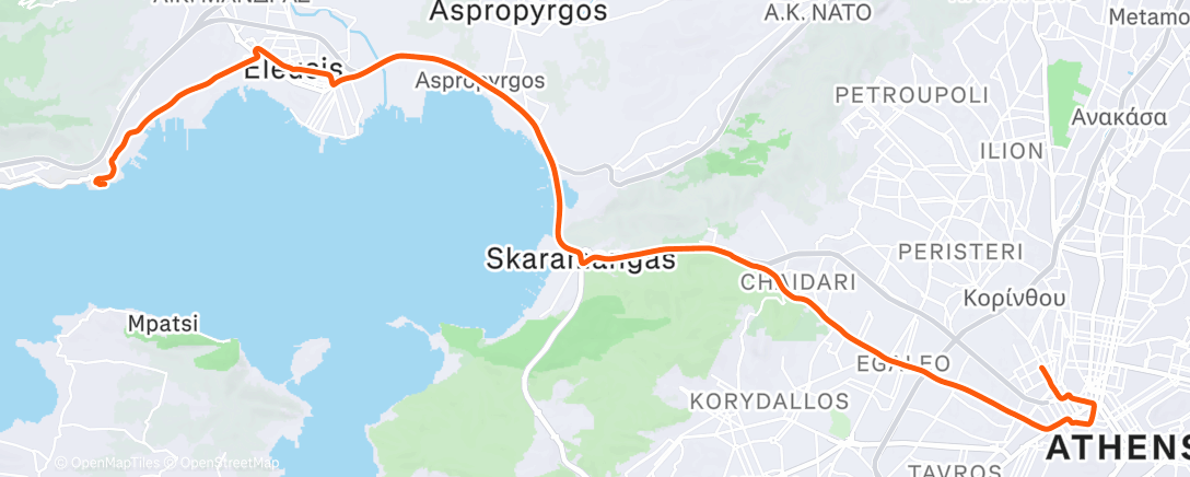 Map of the activity, Day 102 - Athens.