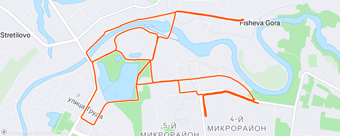 Map of the activity, Вечерний забег