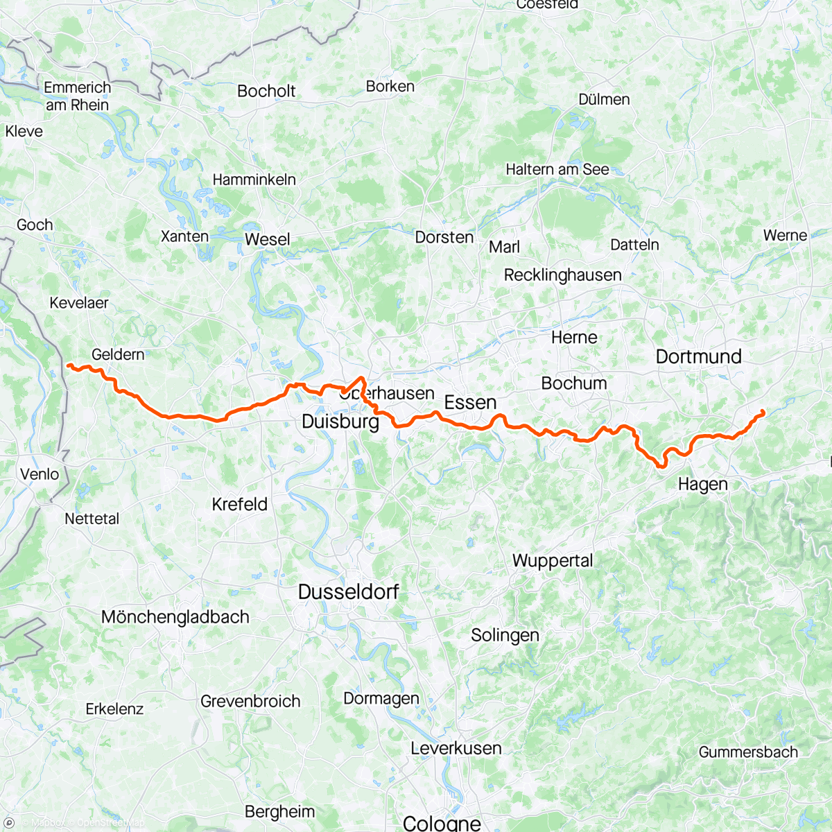 Map of the activity, walbeck - schwerte