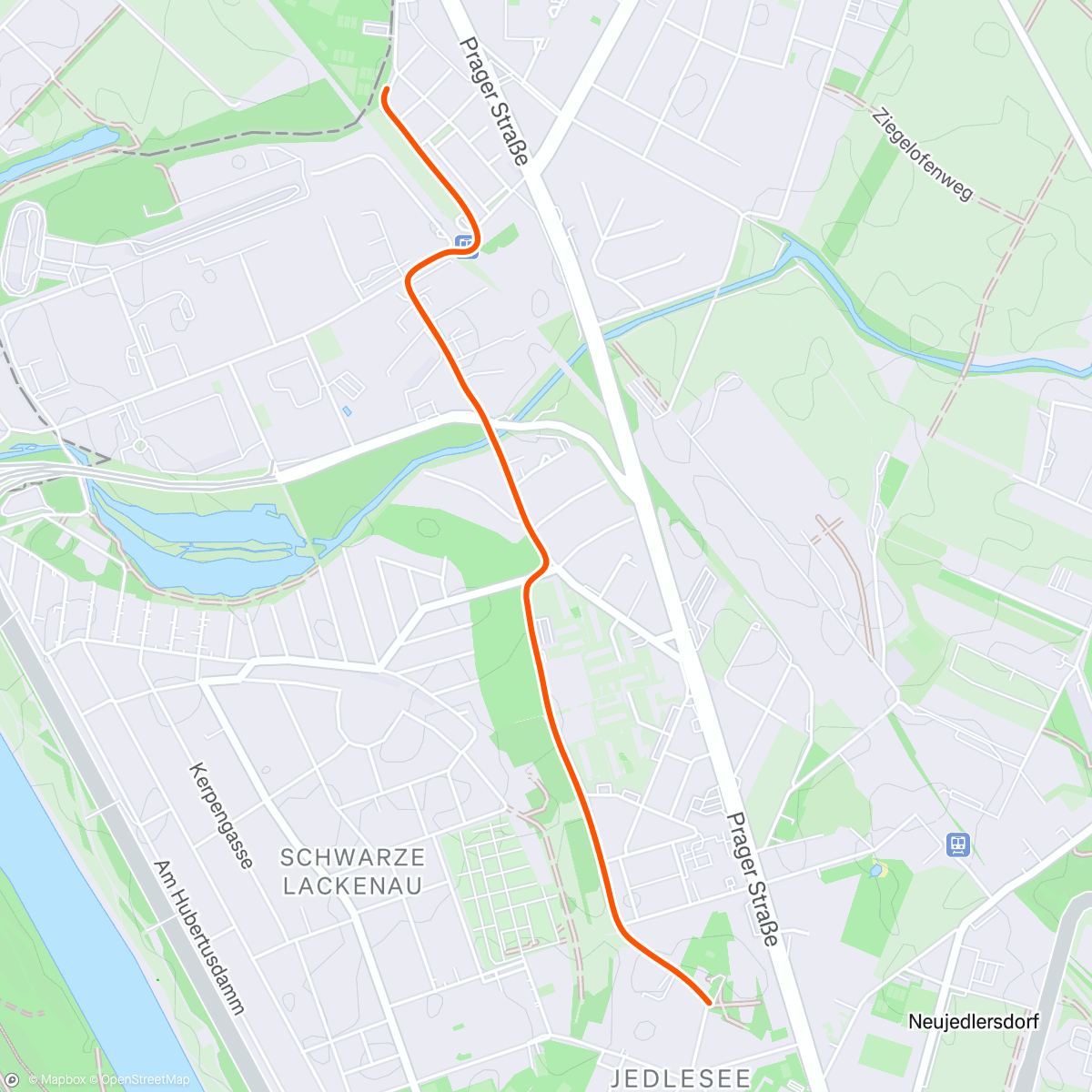 Map of the activity, Zruckradeln