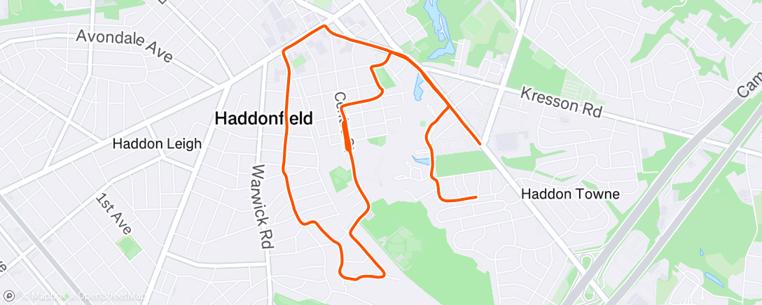 Map of the activity, Happy Hour Run