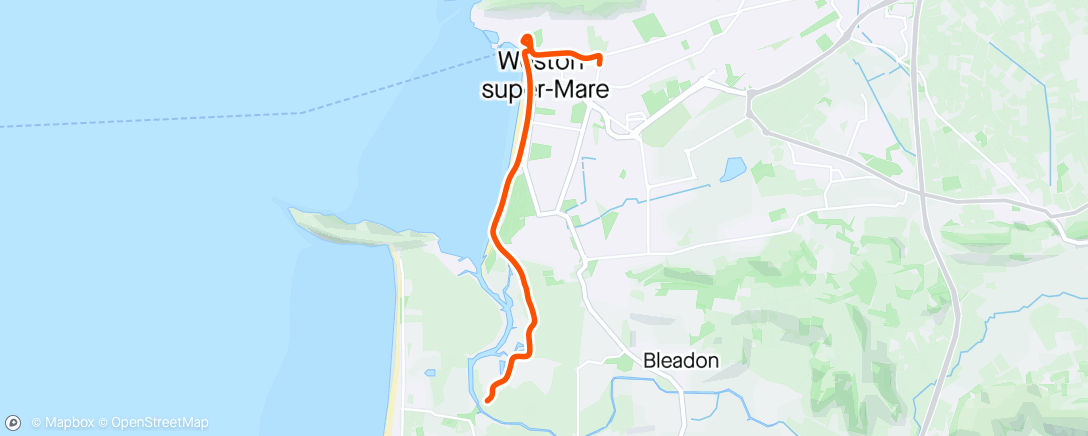 Map of the activity, Brean to WSM part 2 (MTB)