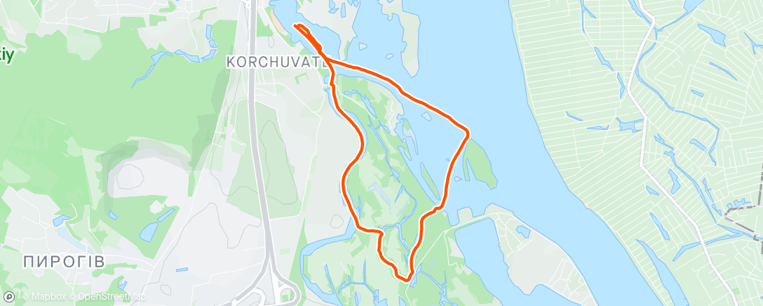 Map of the activity, Morning kayak