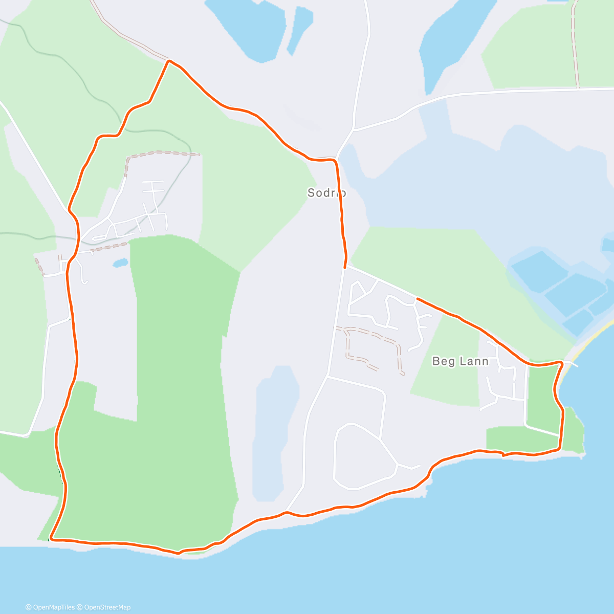 Map of the activity, Course à pied dans l'après-midi