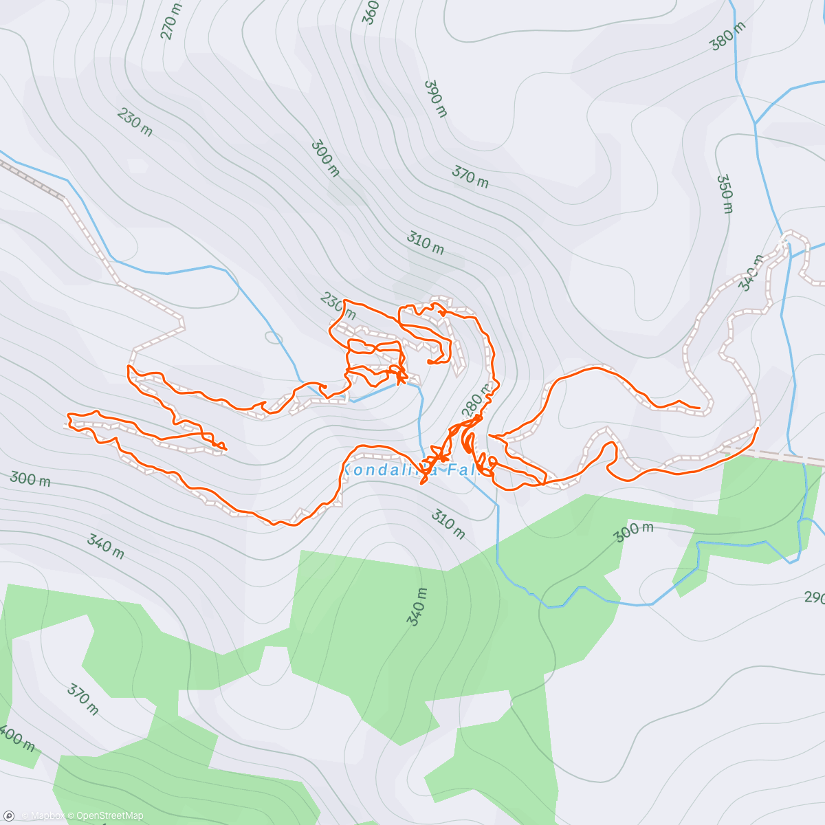 Map of the activity, Kondalilla Falls walk