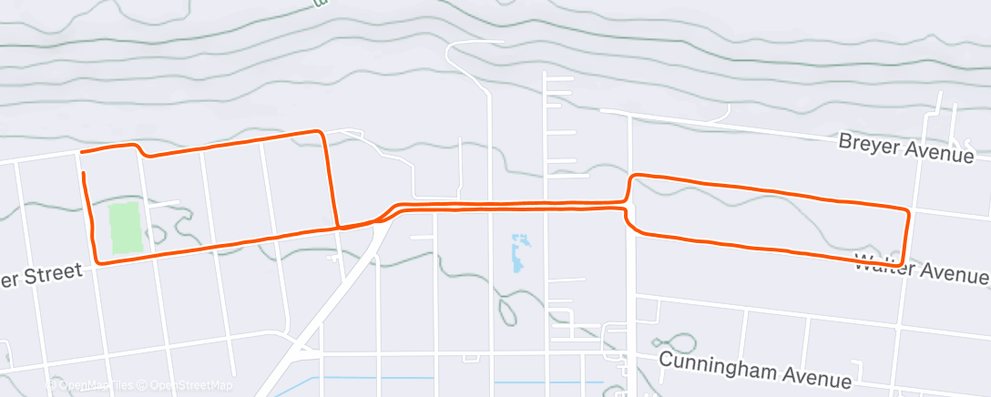 Map of the activity, Afternoon Run