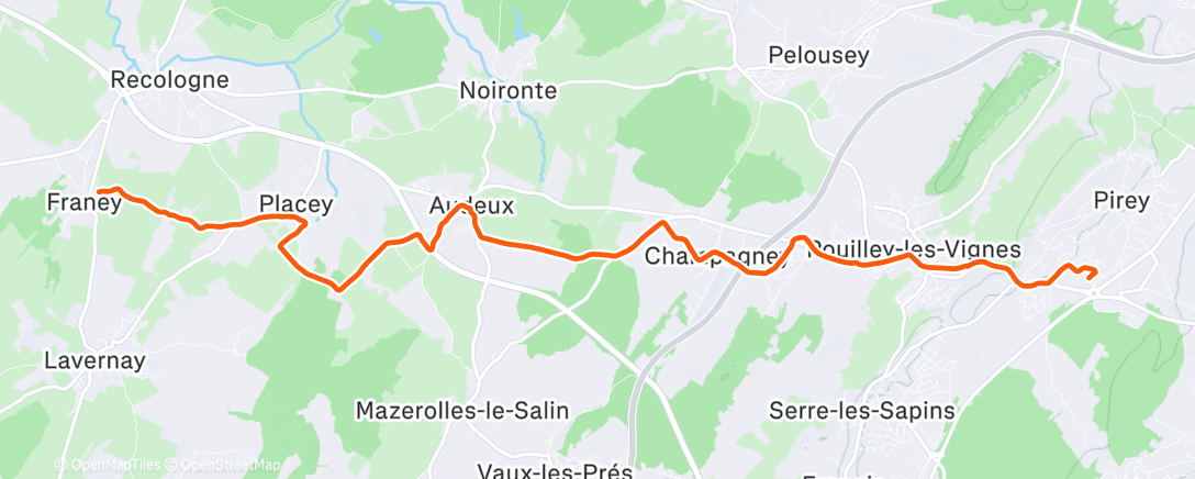 Map of the activity, Afternoon Run