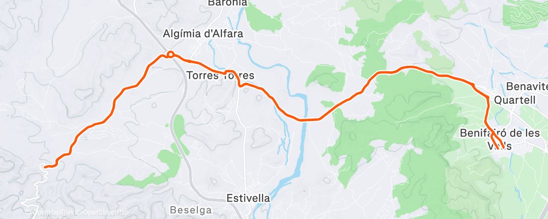 Map of the activity, Bicicleta por la mañana