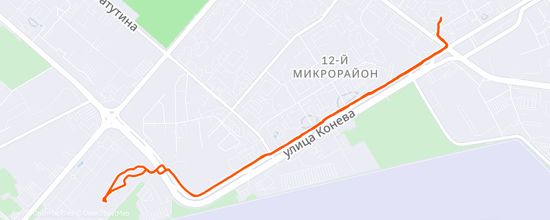 Map of the activity, Evening Run