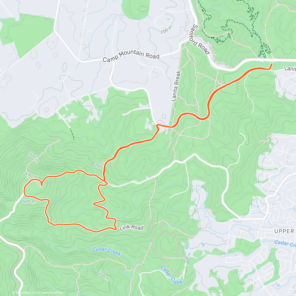 Map of the activity, Lovely lap of Camp Mountain ⛰️