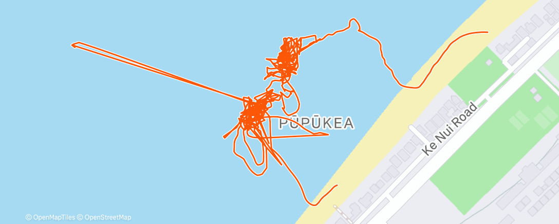 Map of the activity, Morning Surfing