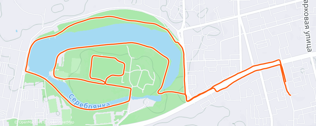 Mapa de la actividad (Утренний забег)