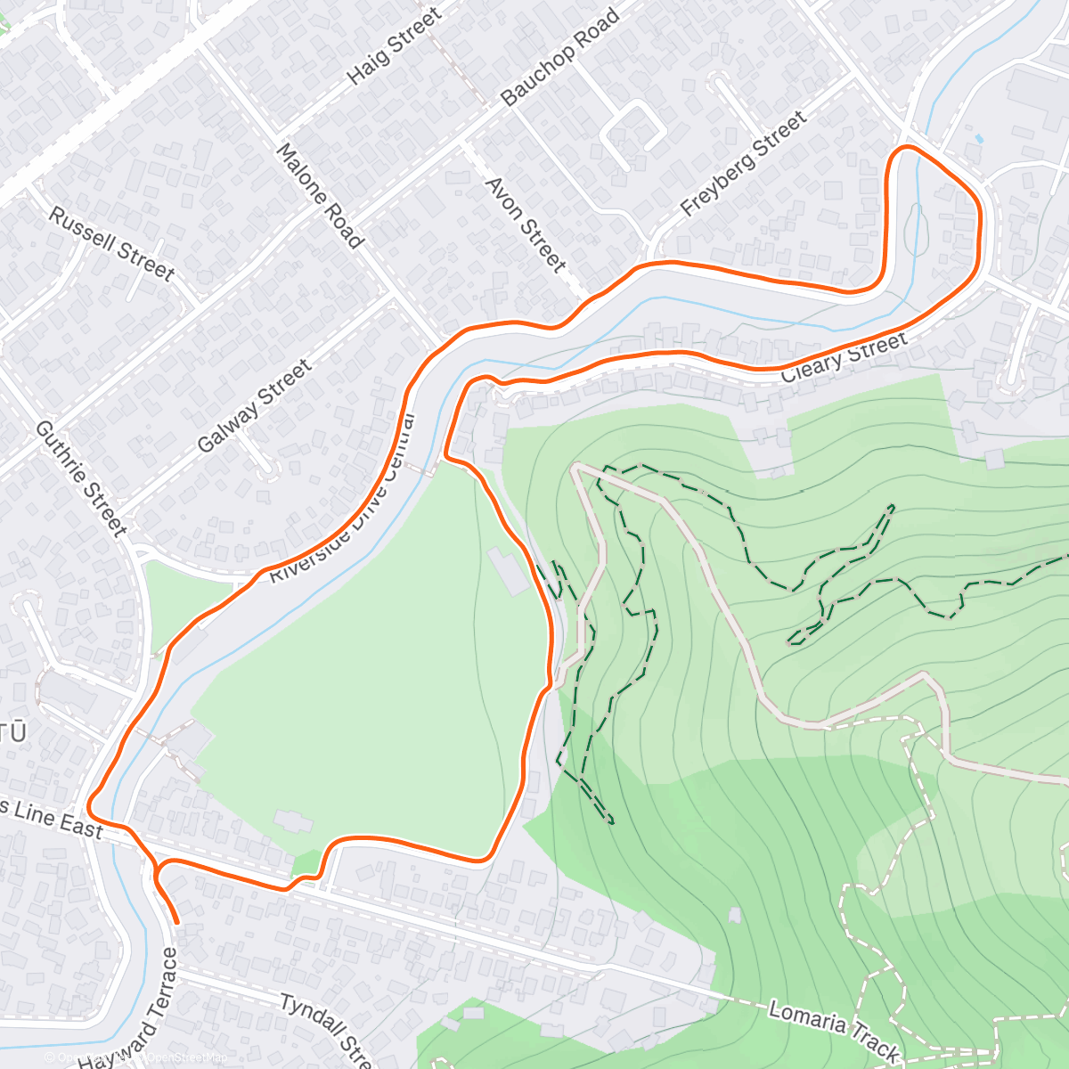 Map of the activity, Afternoon Run