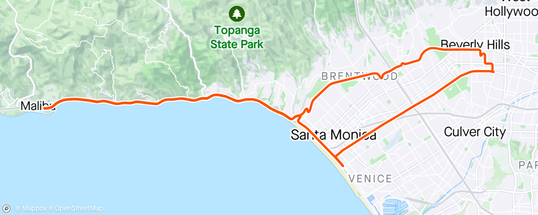 Map of the activity, BH to Malibu
