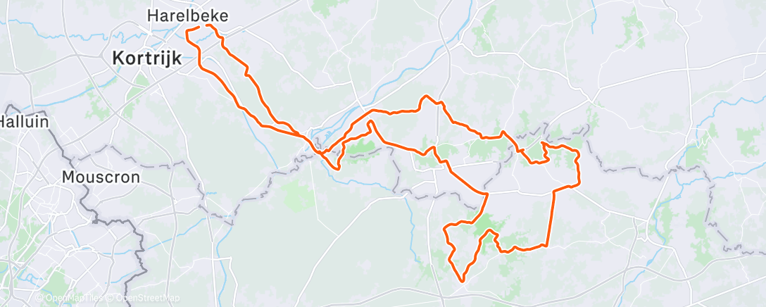 Map of the activity, Kuurne-Ijsplek-Kuurne