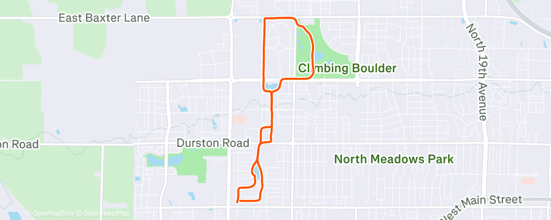 Map of the activity, Afternoon Trail Run