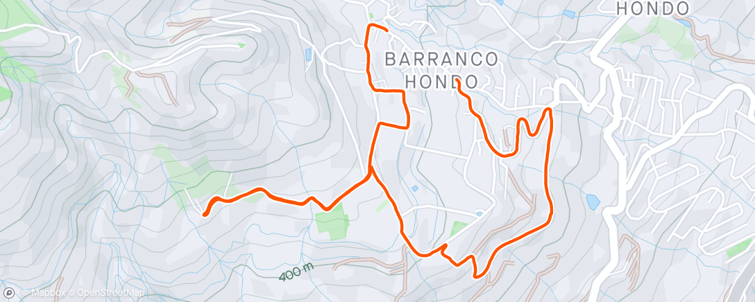 Map of the activity, Carrera de noche