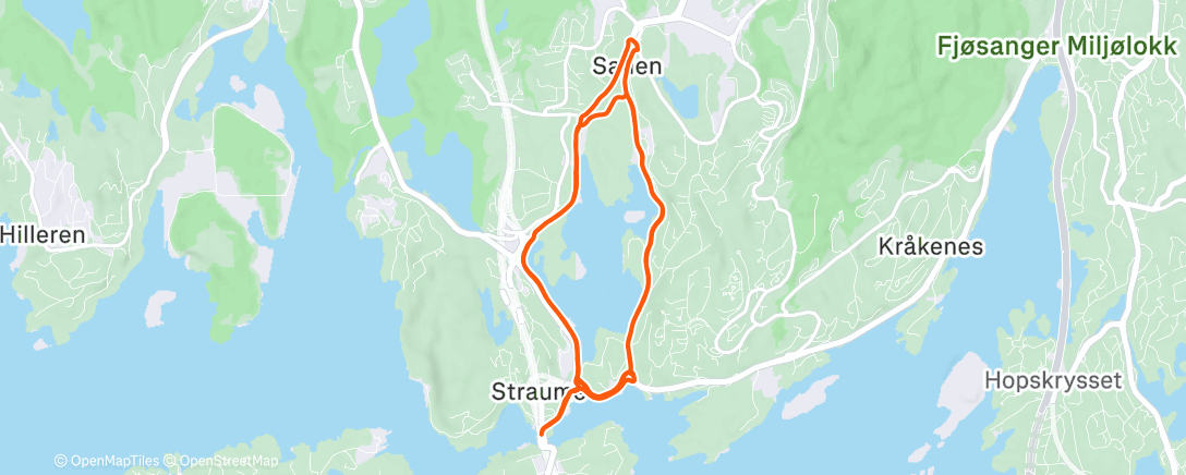 Map of the activity, 8km progressiv tempo